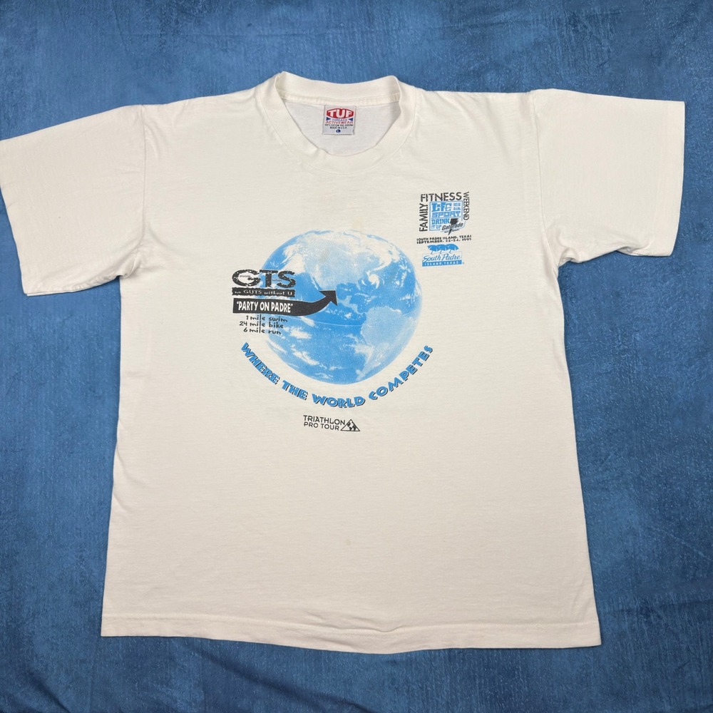 Vintage 1995 South Padre Island Triathlon Pro Tour T-Shirt Gatorade Men Large